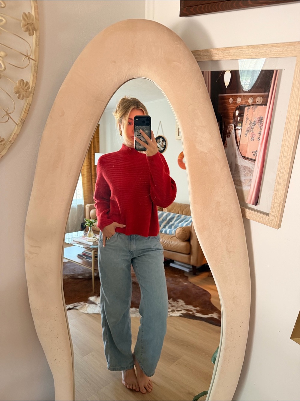 Anthropologie Red Sweater